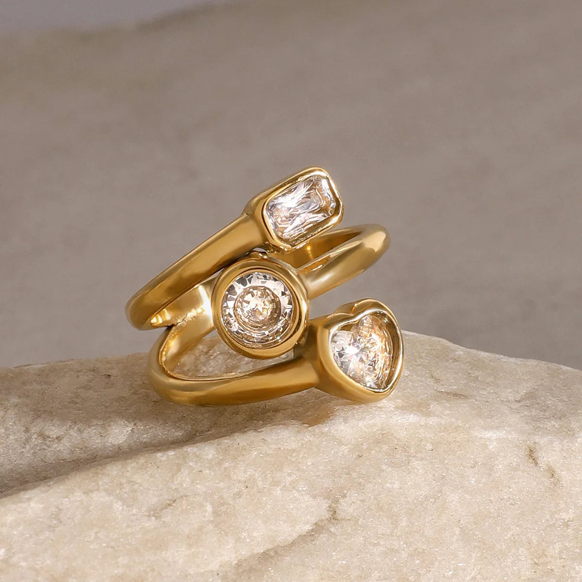 [Royal Vicky]Amelina Layered Diamond Ring