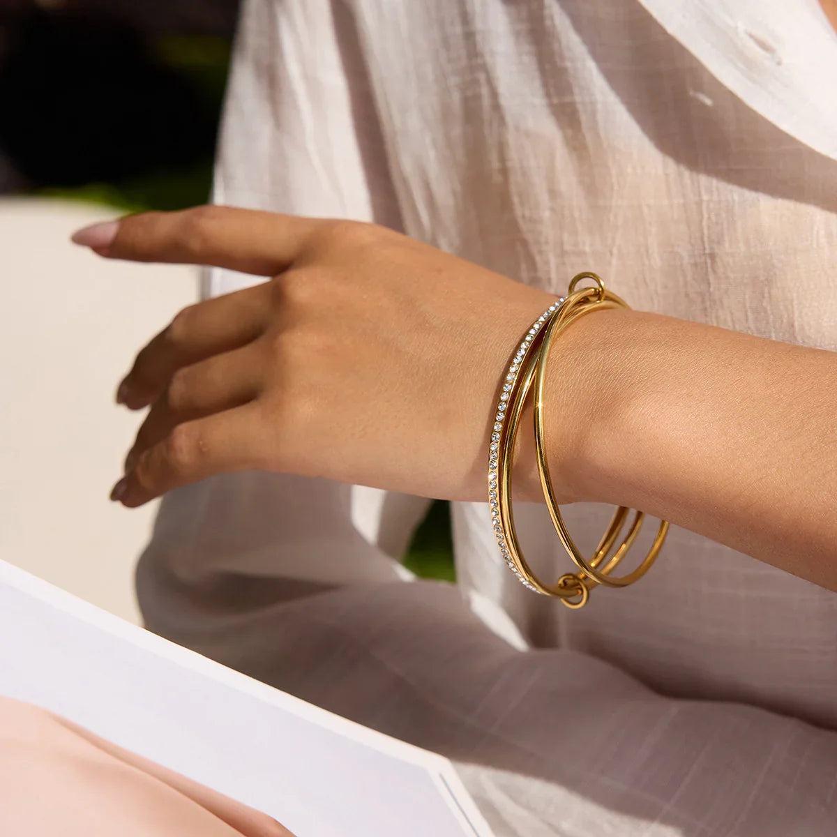 [Royal Vicky]Quinley Stacked Diamond Bracelet