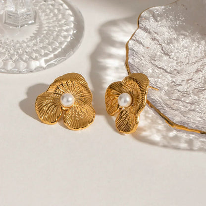 [Royal Vicky]Klara Floral Pearl Earrings