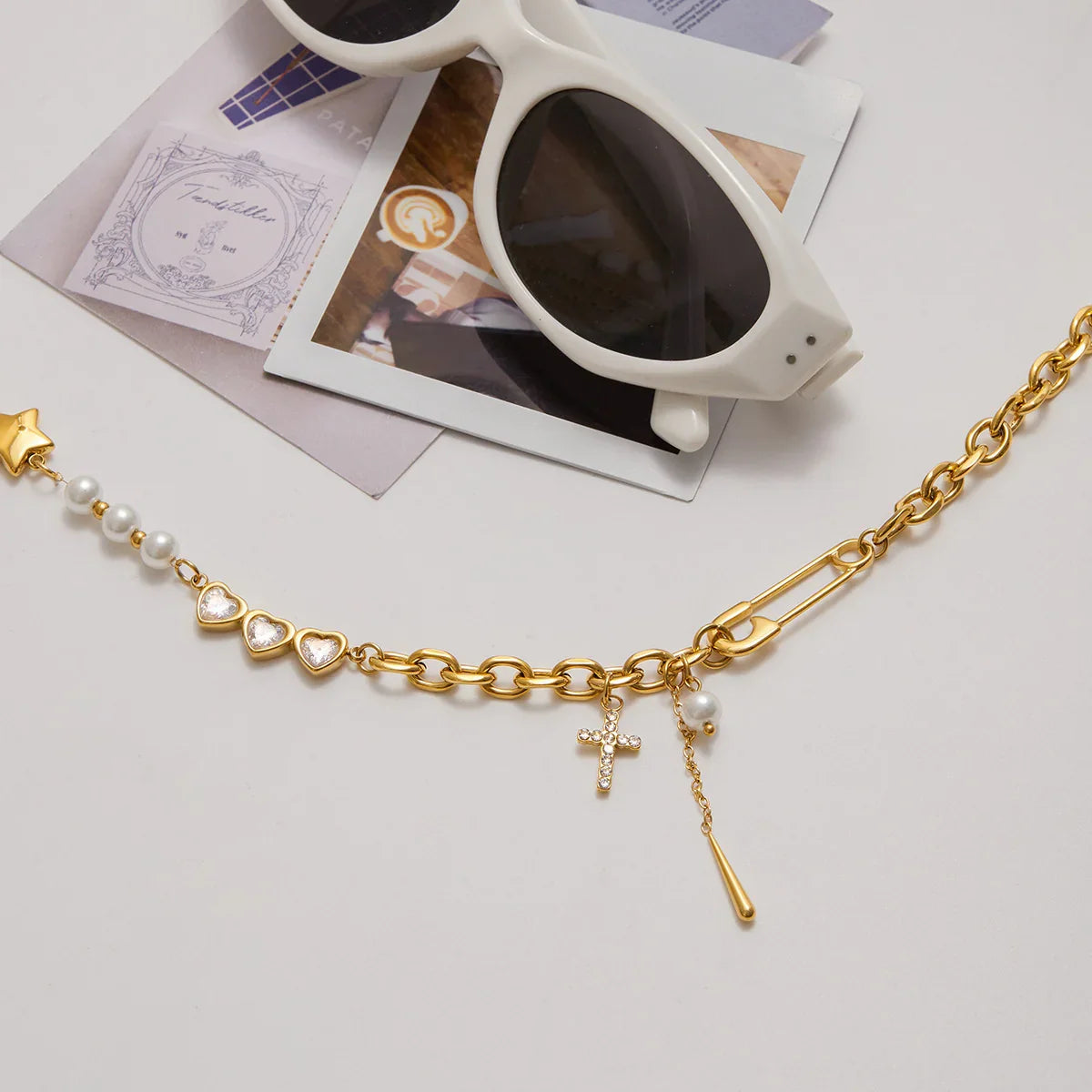 [Royal Vicky]Zeraphine Diamond Pearl Gold Necklace