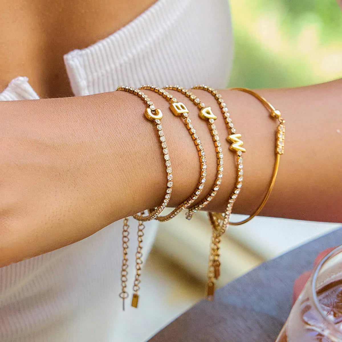 [Royal Vicky]Avaria Bubble Letter Tennis Bracelet