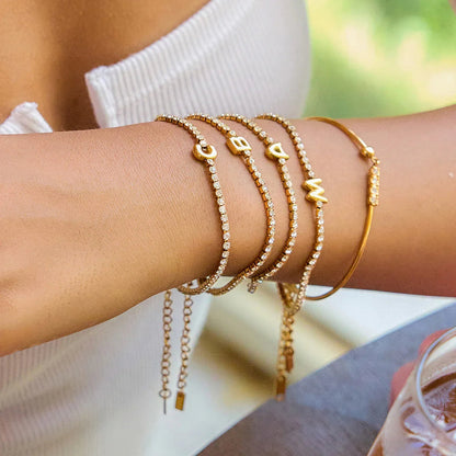 [Royal Vicky]Avaria Bubble Letter Tennis Bracelet