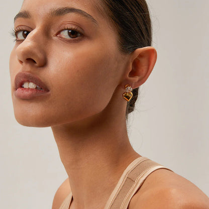 [Royal Vicky]Emmeline Heart Gold Earrings