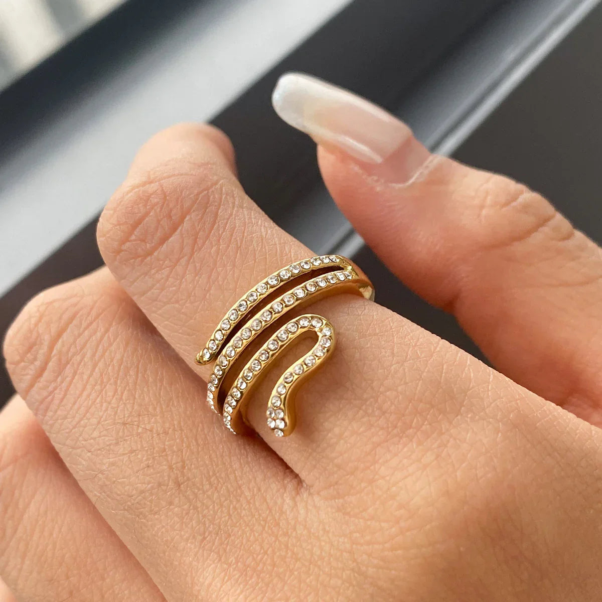 [Royal Vicky]Serpentina Layered Diamond Ring