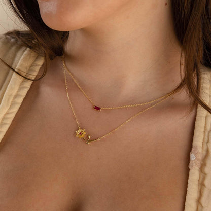 [Royal Vicky]Maribelle Birth Flower Gold Necklace