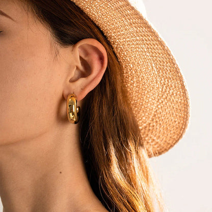 [Royal Vicky]Natalia Chunky Gold Hoops
