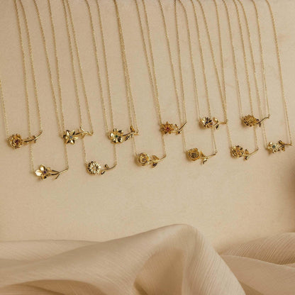 [Royal Vicky]Maribelle Birth Flower Gold Necklace