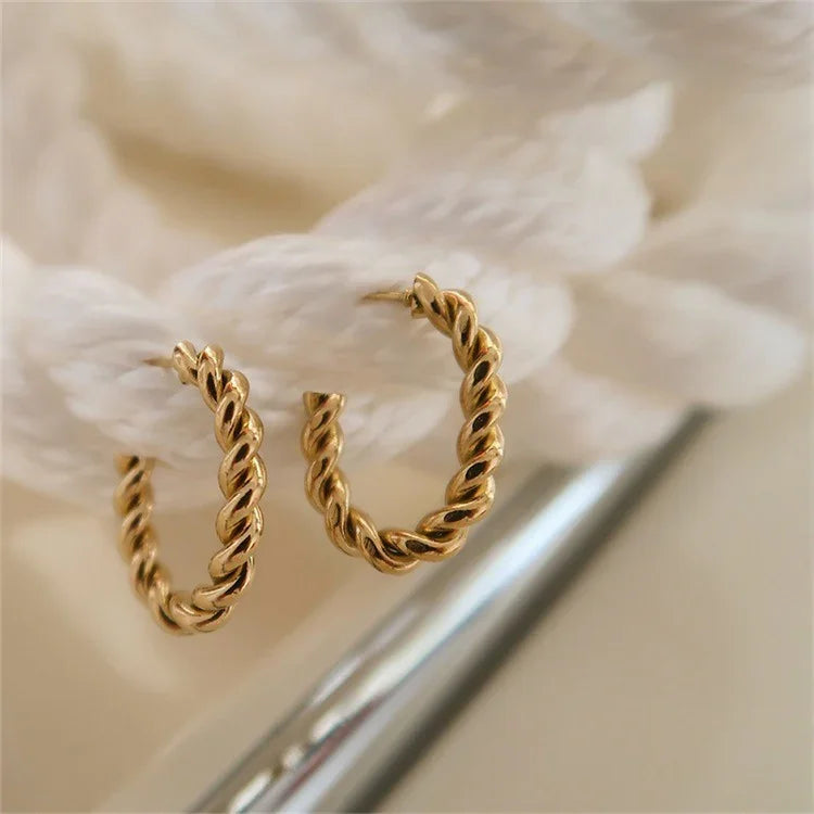 [Royal&Vicky]Gigi Twist Goldohrringe