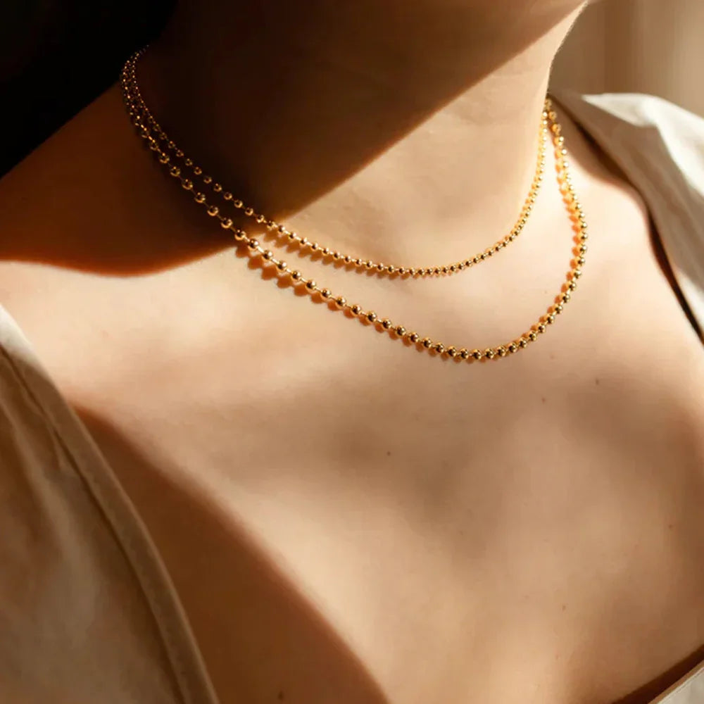 [Royal Vicky]Layered Ball Chain Necklace
