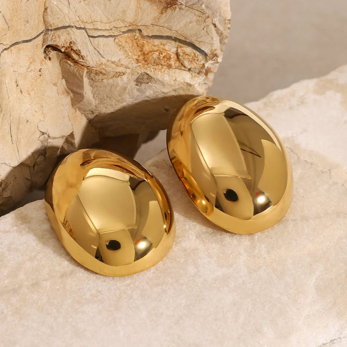 [Royal&Vicky]Callista Gold-Bohnen-Ohrringe