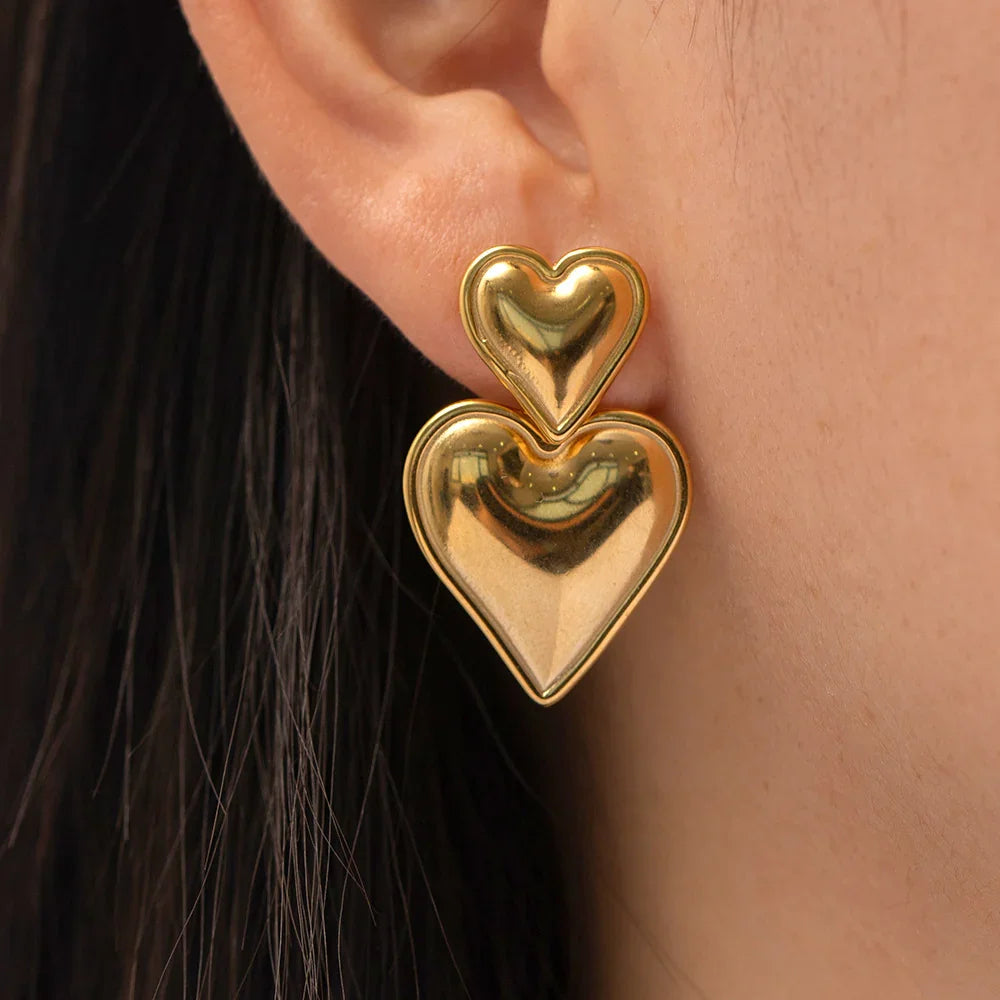 [Royal&Vicky]Zofia Gold Heart Earrings
