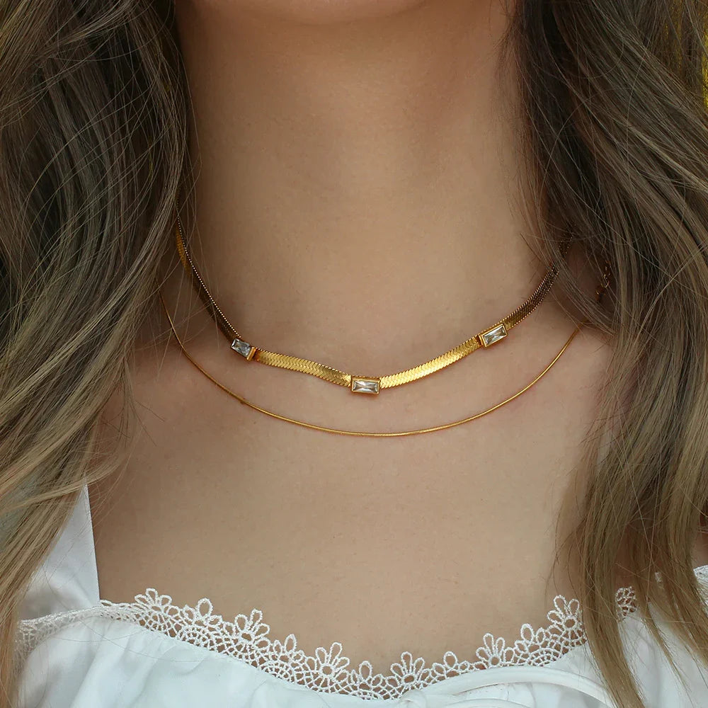 [Royal Vicky]Eve Herringbone Gold Necklace