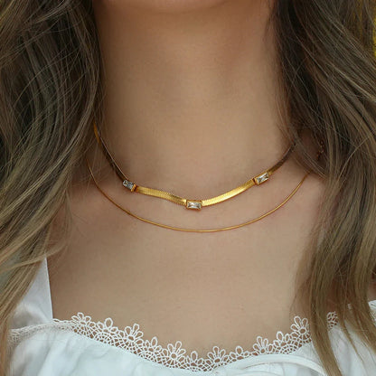 [Royal Vicky]Eve Herringbone Gold Necklace