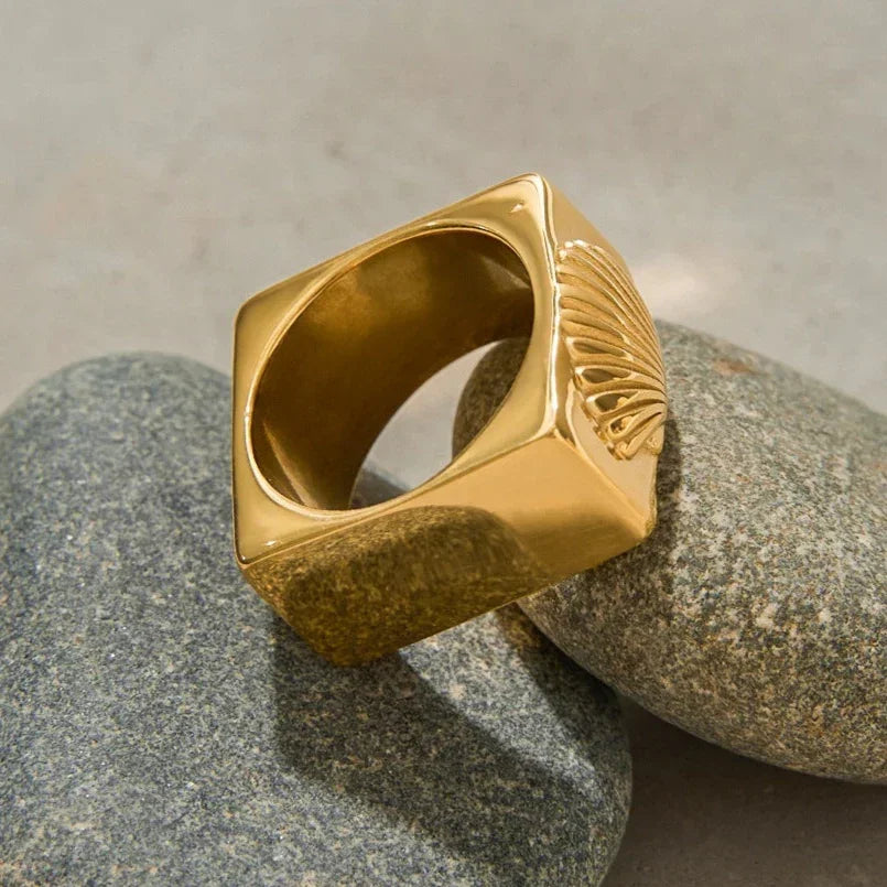 [Royal&Vicky]Carlotta Geometrischer Muschelring