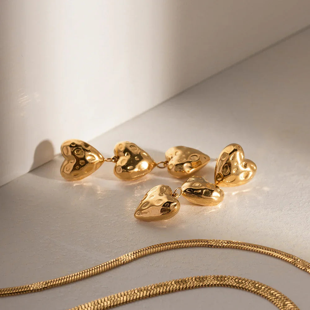[Royal Vicky]Heather Heart Gold Earrings
