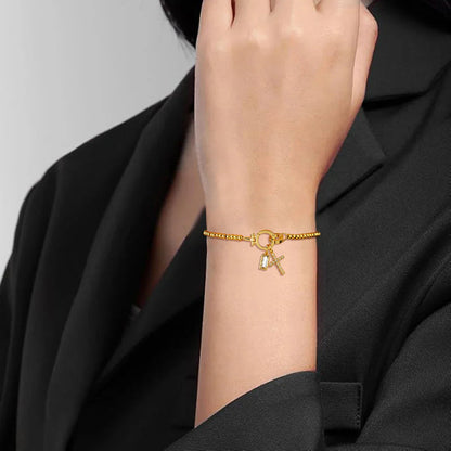 [Royal Vicky]Amalia Birthstone Cross Bracelet
