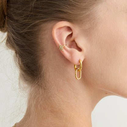 [Royal Vicky]Aina Double Hoop Diamond Earrings