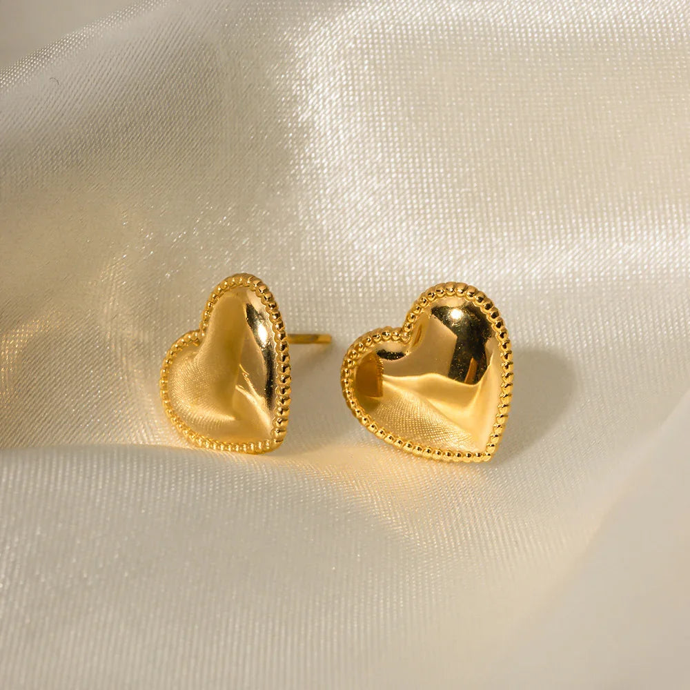 [Royal Vicky]Ruth Heart Gold Earrings