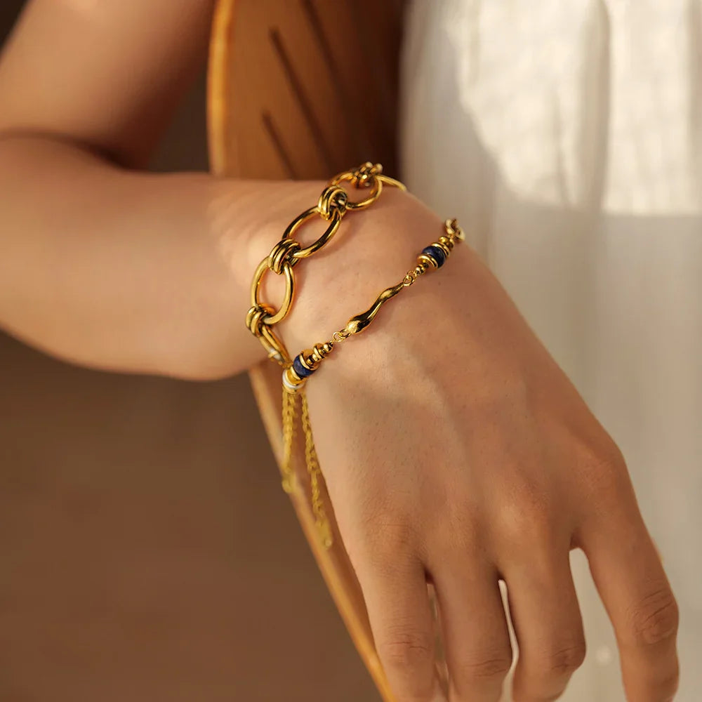 [Royal Vicky]Quintessa Layered Chain Pearl Bracelet