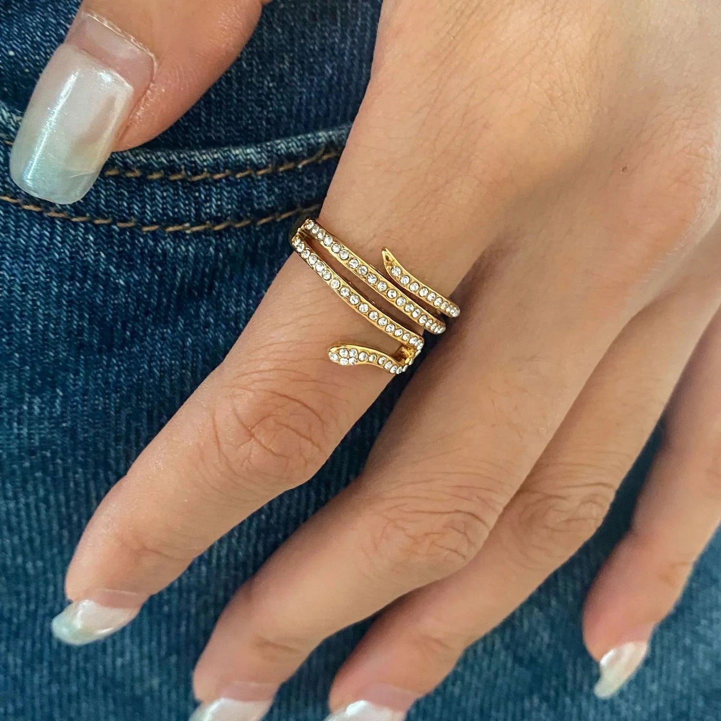 [Royal Vicky]Serpentina Layered Diamond Ring