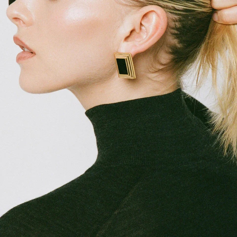 [Royal&Vicky]Sybil Gold-Emaille-Ohrringe