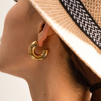 [Royal Vicky]Natalia Chunky Gold Hoops