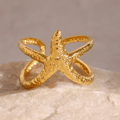 [Royal Vicky]Aurelie Gold Starfish Ring