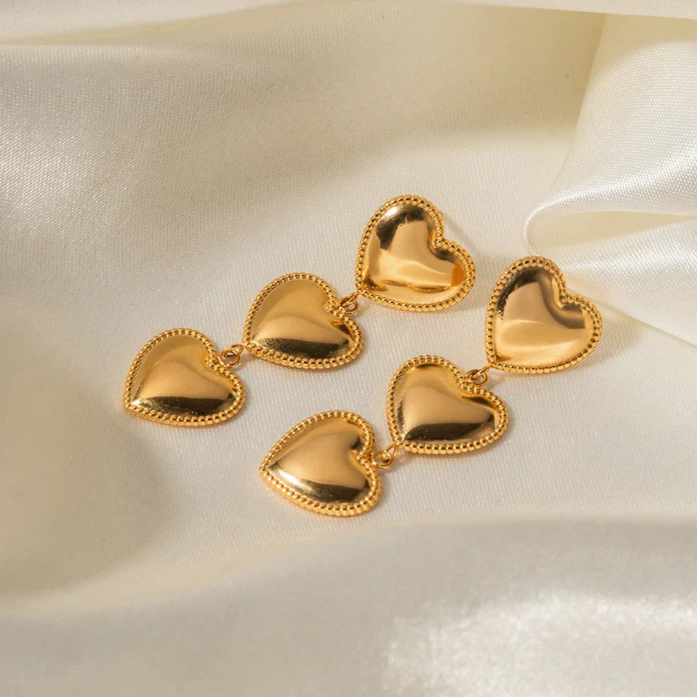 [Royal&Vicky]Aimee Gold-Herzohrringe