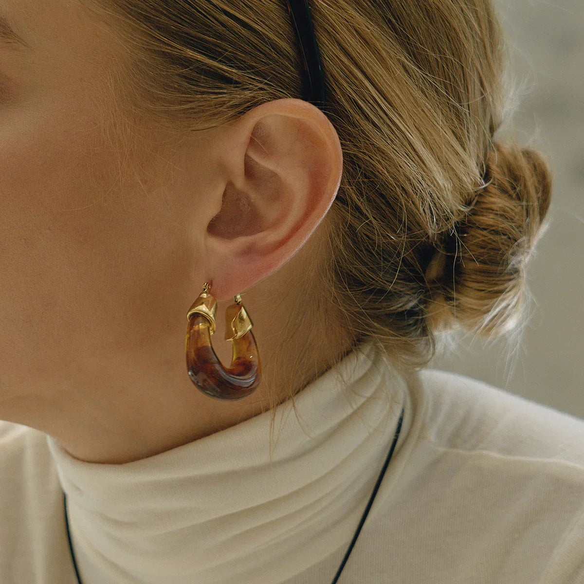 [Royal Vicky]Leighton Chunky Enamel Hoops