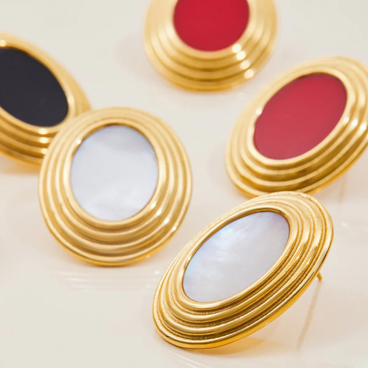 [Royal Vicky]Ruthie Gold Enamel Earrings