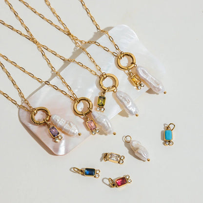 [Royal Vicky]Caitlin Birthstone Pearl Necklace