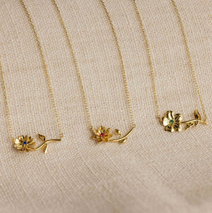 [Royal Vicky]Maribelle Birth Flower Gold Necklace