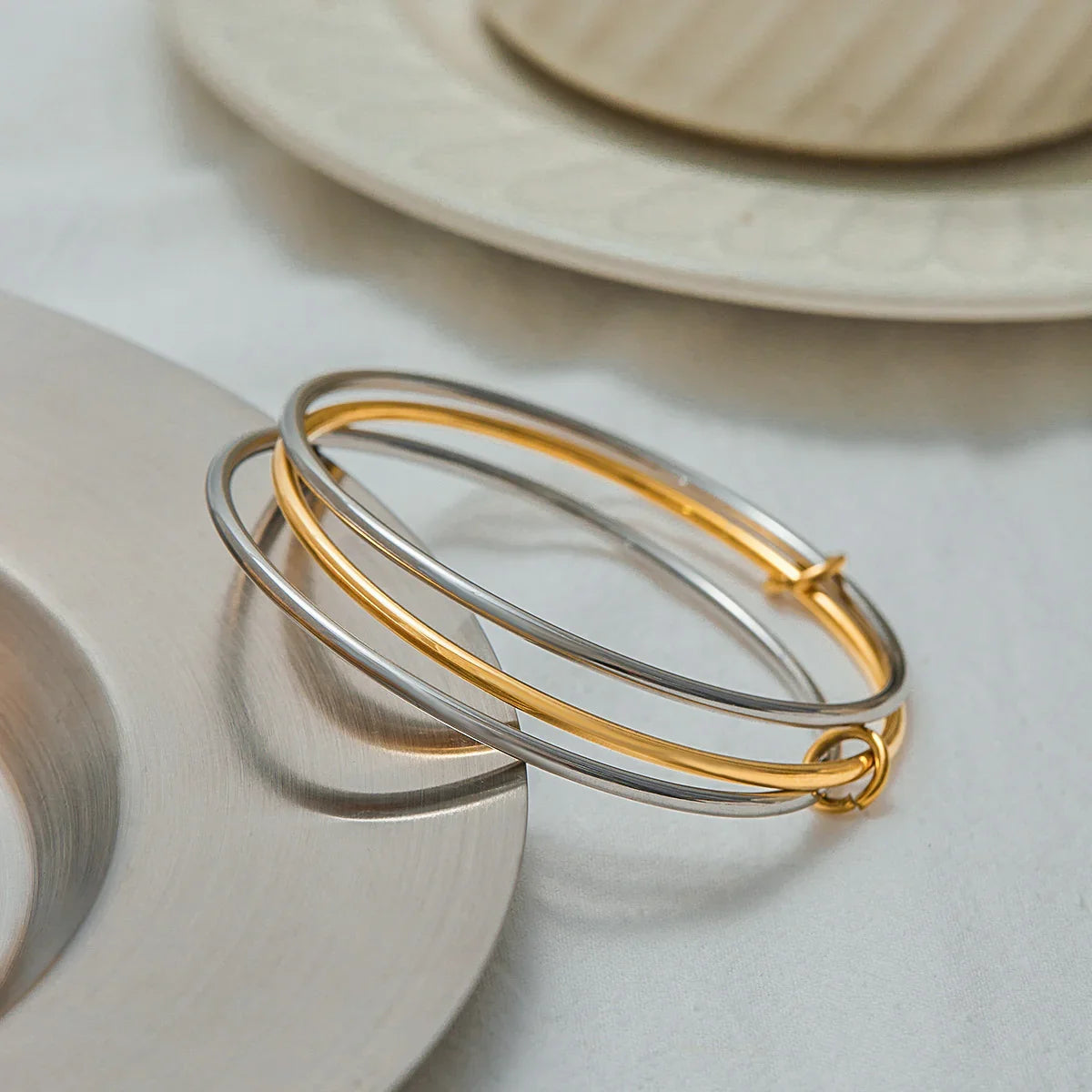 [Royal Vicky]Romina Two Tone Stacked Bracelet