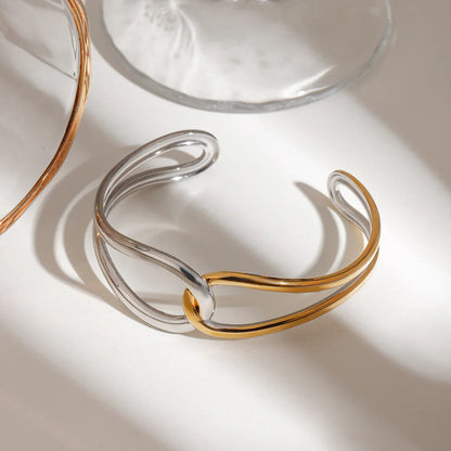 [Royal Vicky]Noria Two Tone Gold Bangle