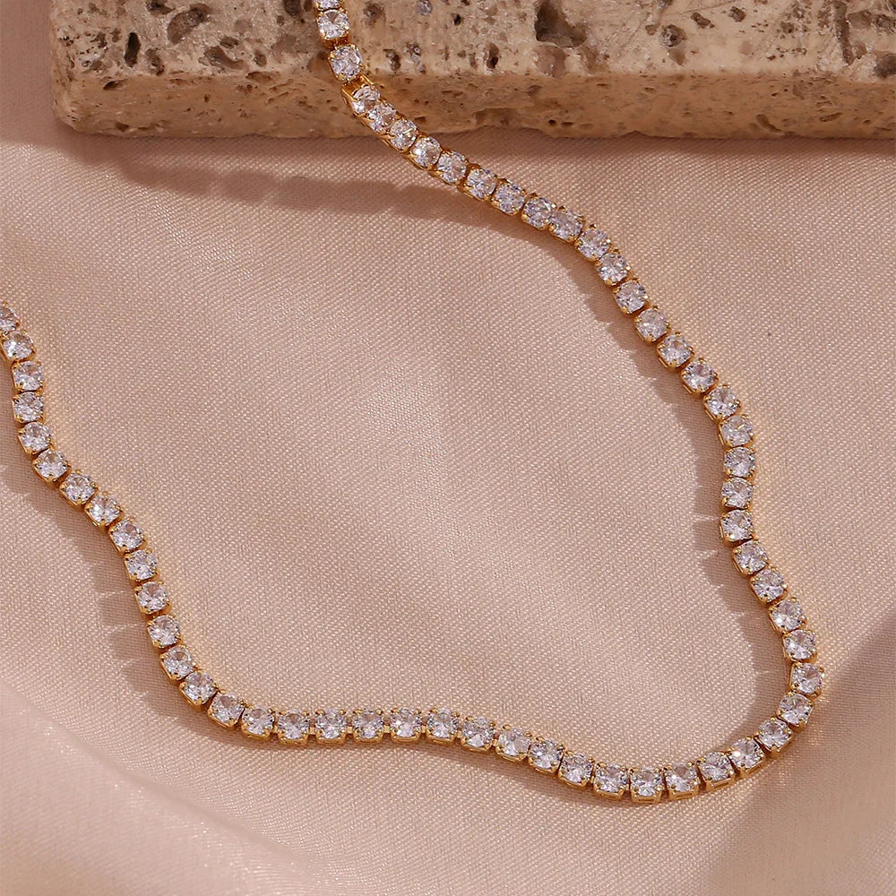 [Royal&Vicky]Isolde Diamant-Tennishalskette