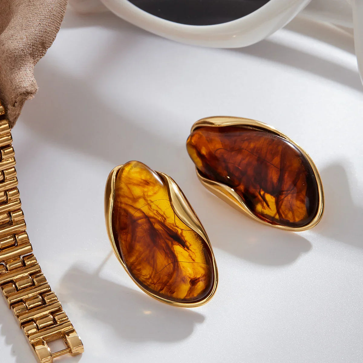 [Royal Vicky]Amelise Polished Gemstone Earrings
