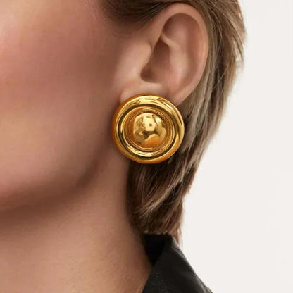 [Royal Vicky]Summers Gold Button Earrings