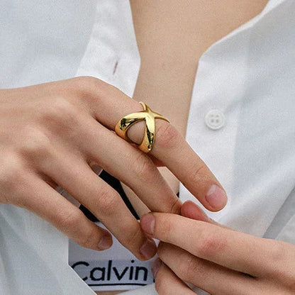 [Royal Vicky]Carolyn Gold Cross Ring