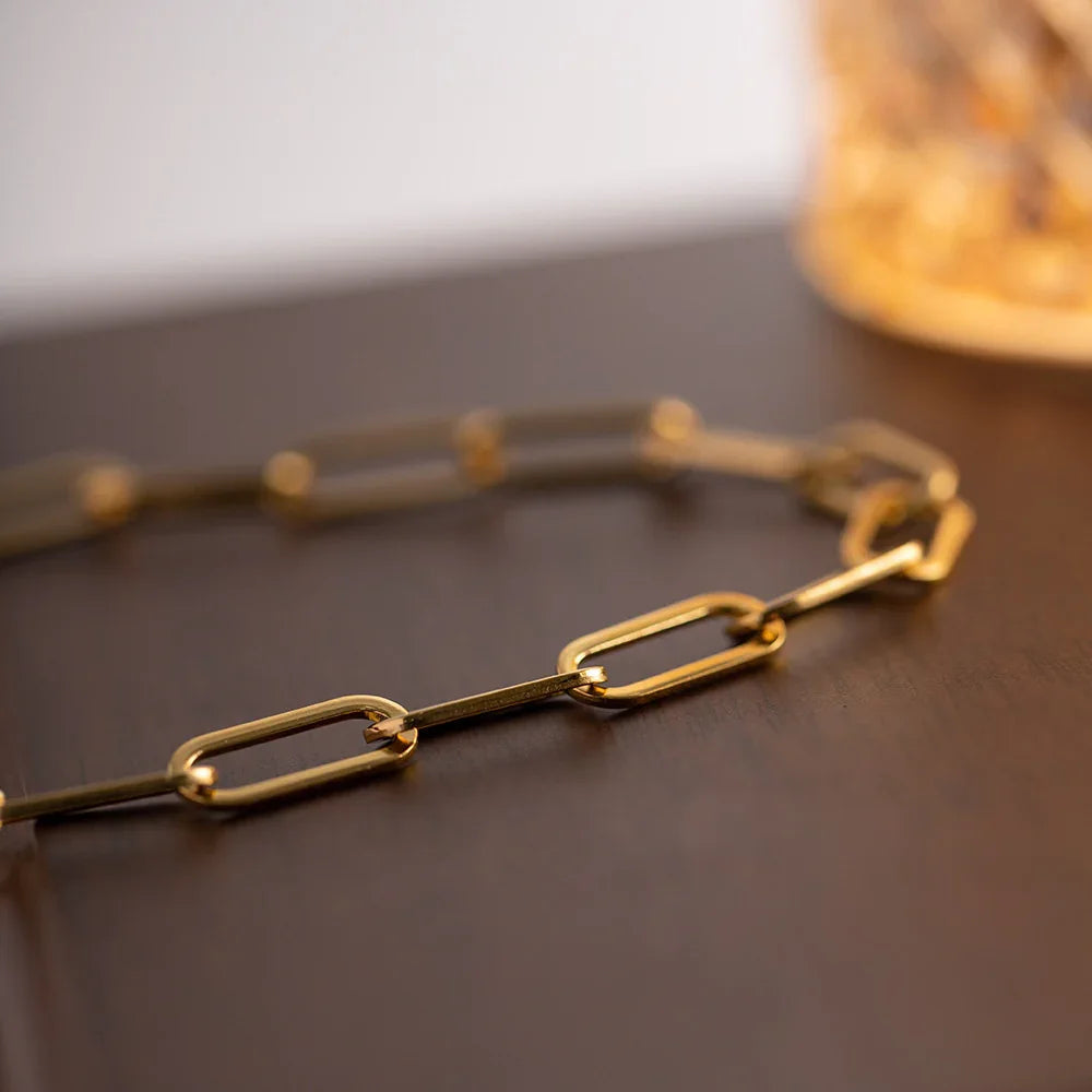 [Royal Vicky]Ria Gold Paperclip Chain Necklace