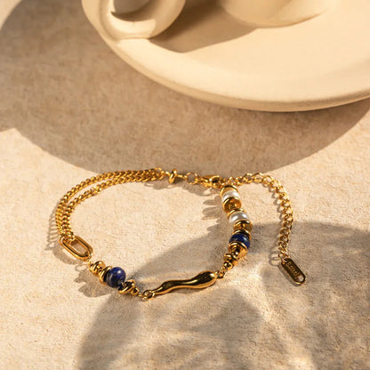 [Royal Vicky]Quintessa Layered Chain Pearl Bracelet