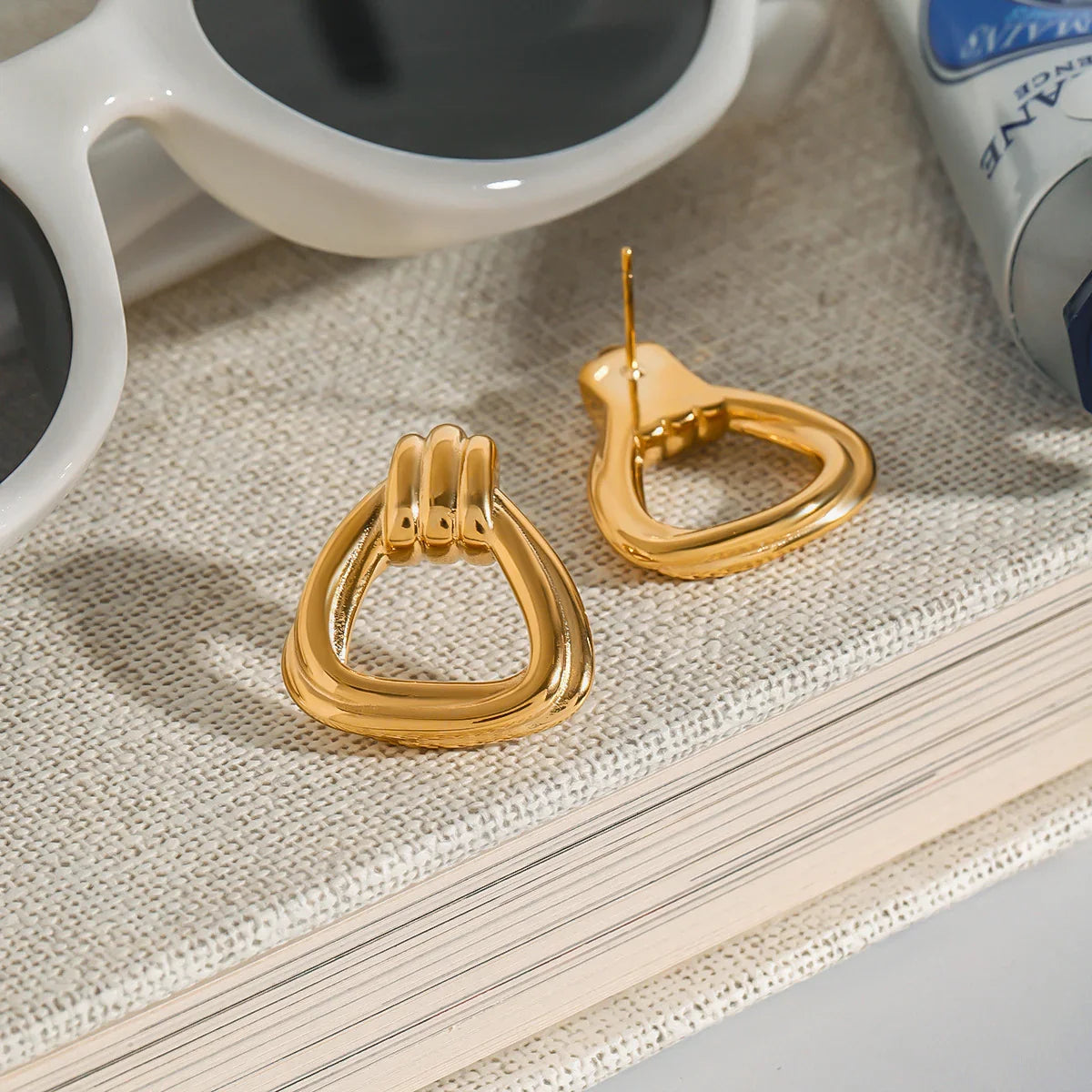 [Royal&Vicky]Doris Knoten-Charm Goldohrringe