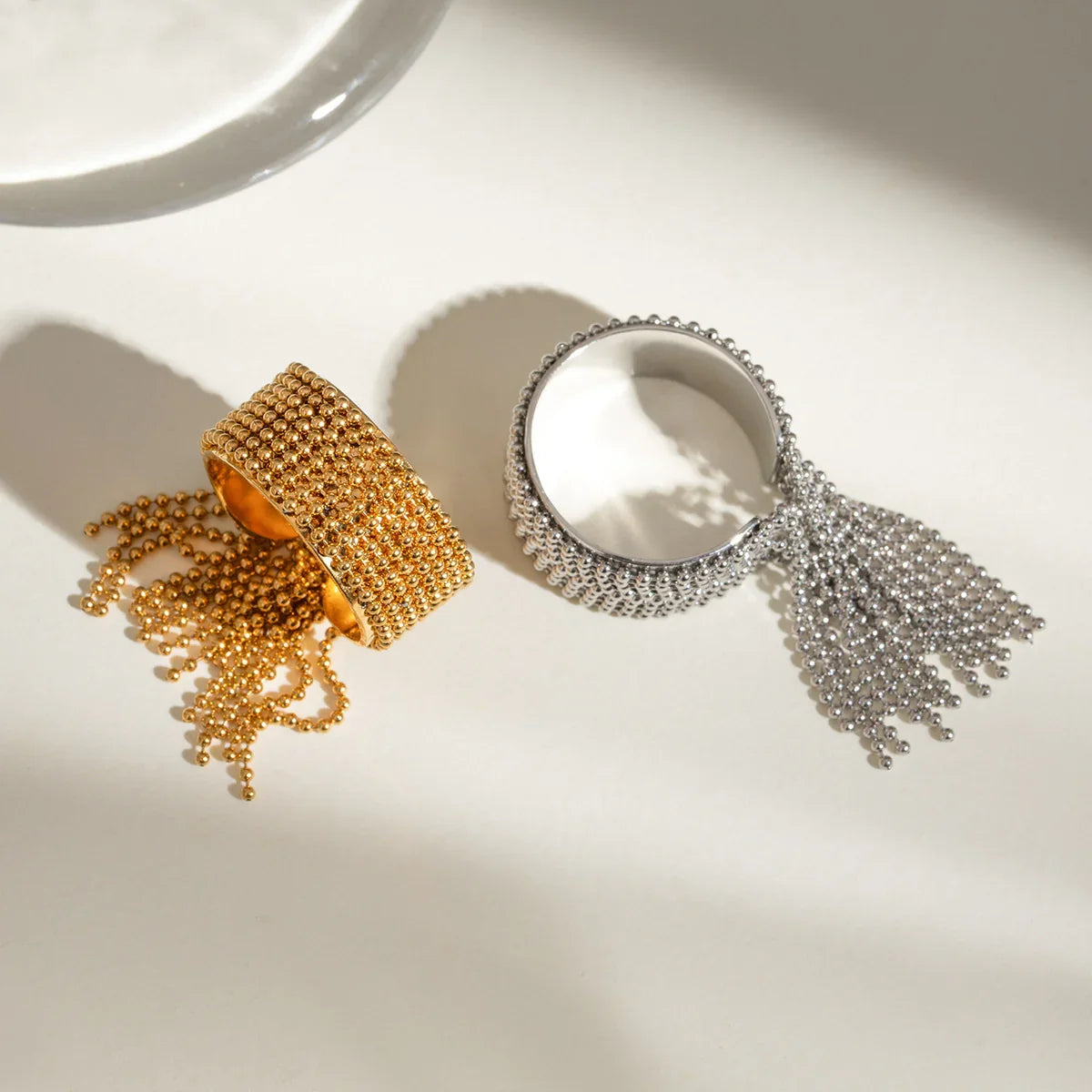 [Royal Vicky]Krystelle Gold Tassel Ring