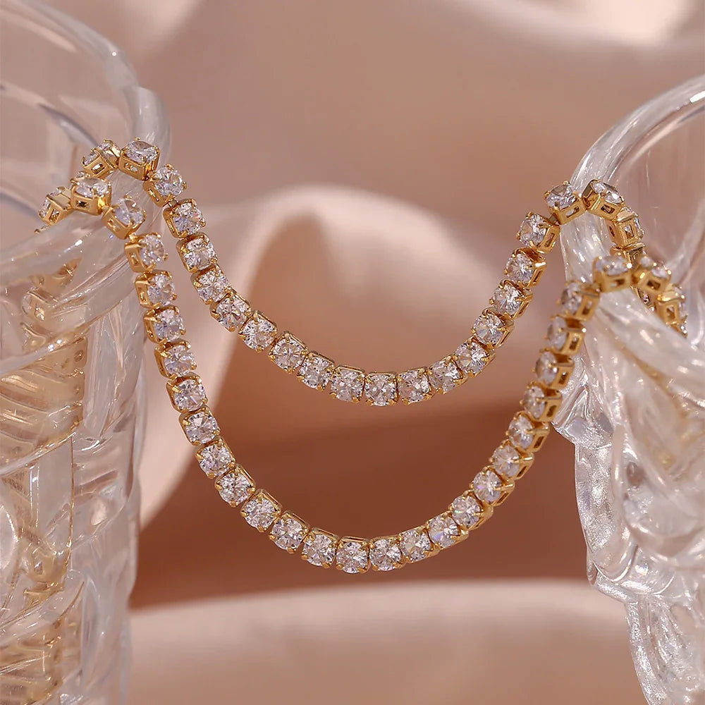 [Royal&Vicky]Isolde Diamant-Tennishalskette