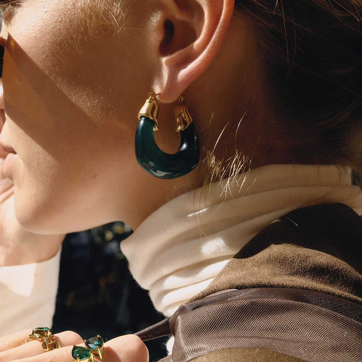[Royal Vicky]Leighton Chunky Enamel Hoops