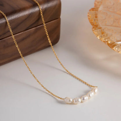 [Royal Vicky]Elle Gold Pearl Necklace