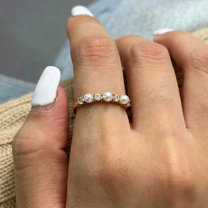 [Royal Vicky]Keisha Diamond Pearl Ring