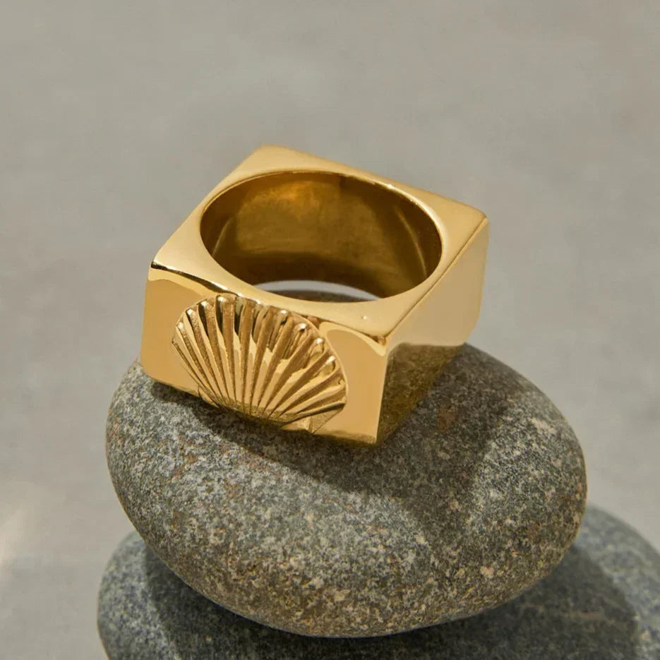 [Royal&Vicky]Carlotta Geometrischer Muschelring