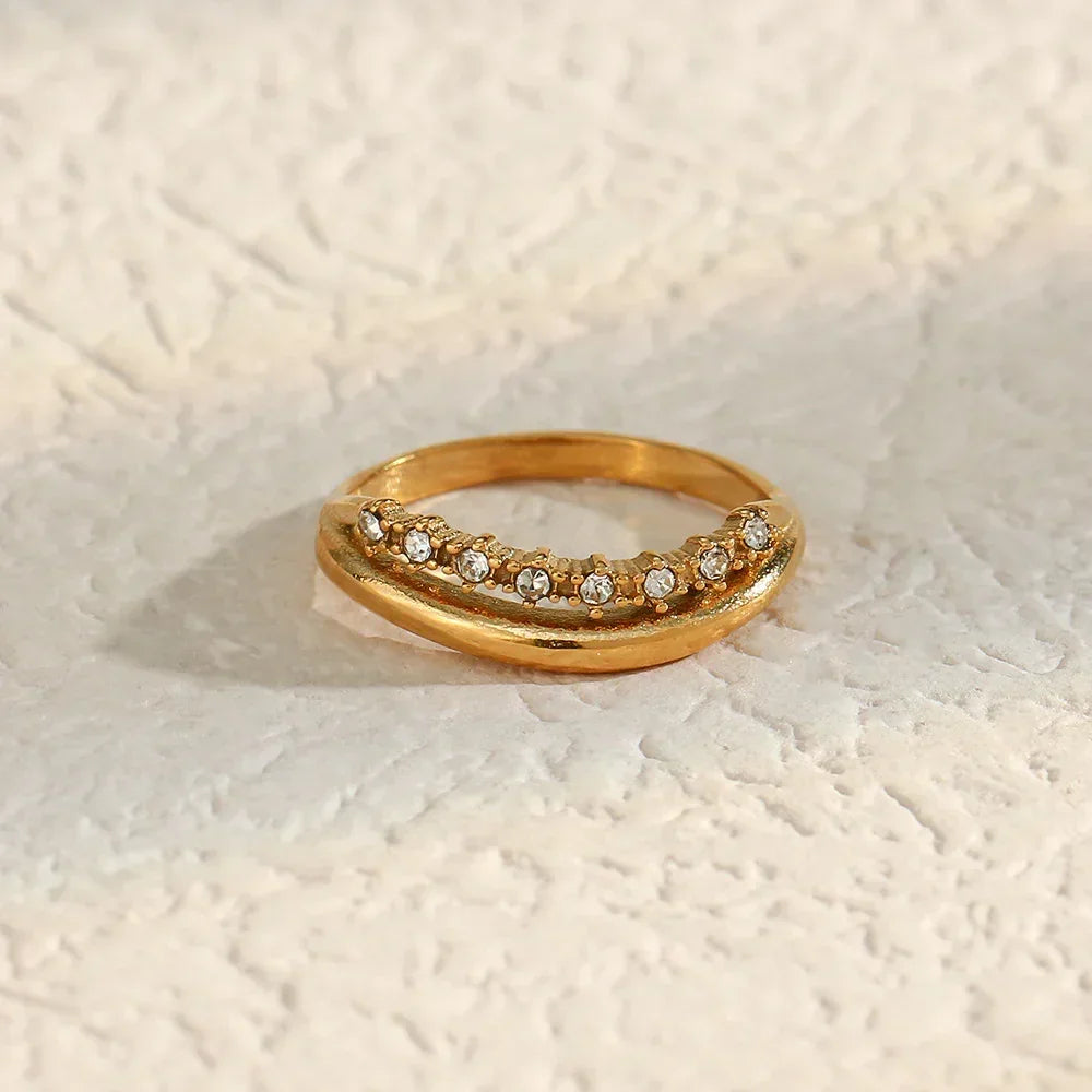 [Royal Vicky]Adeline Diamond Simulant Gold Ring