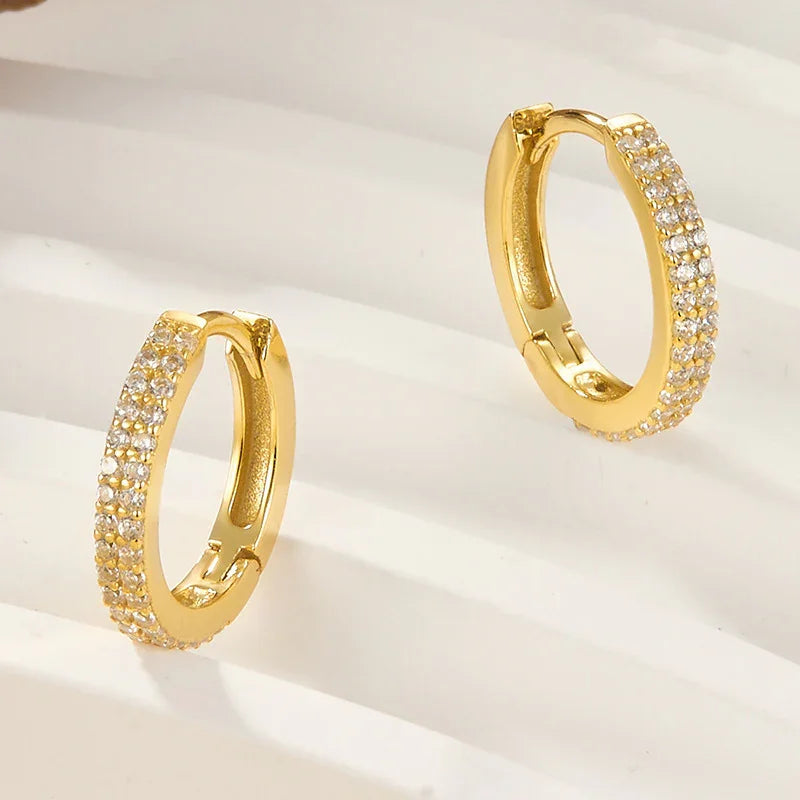 [Royal Vicky]Cathy Paved Hoop Earrings