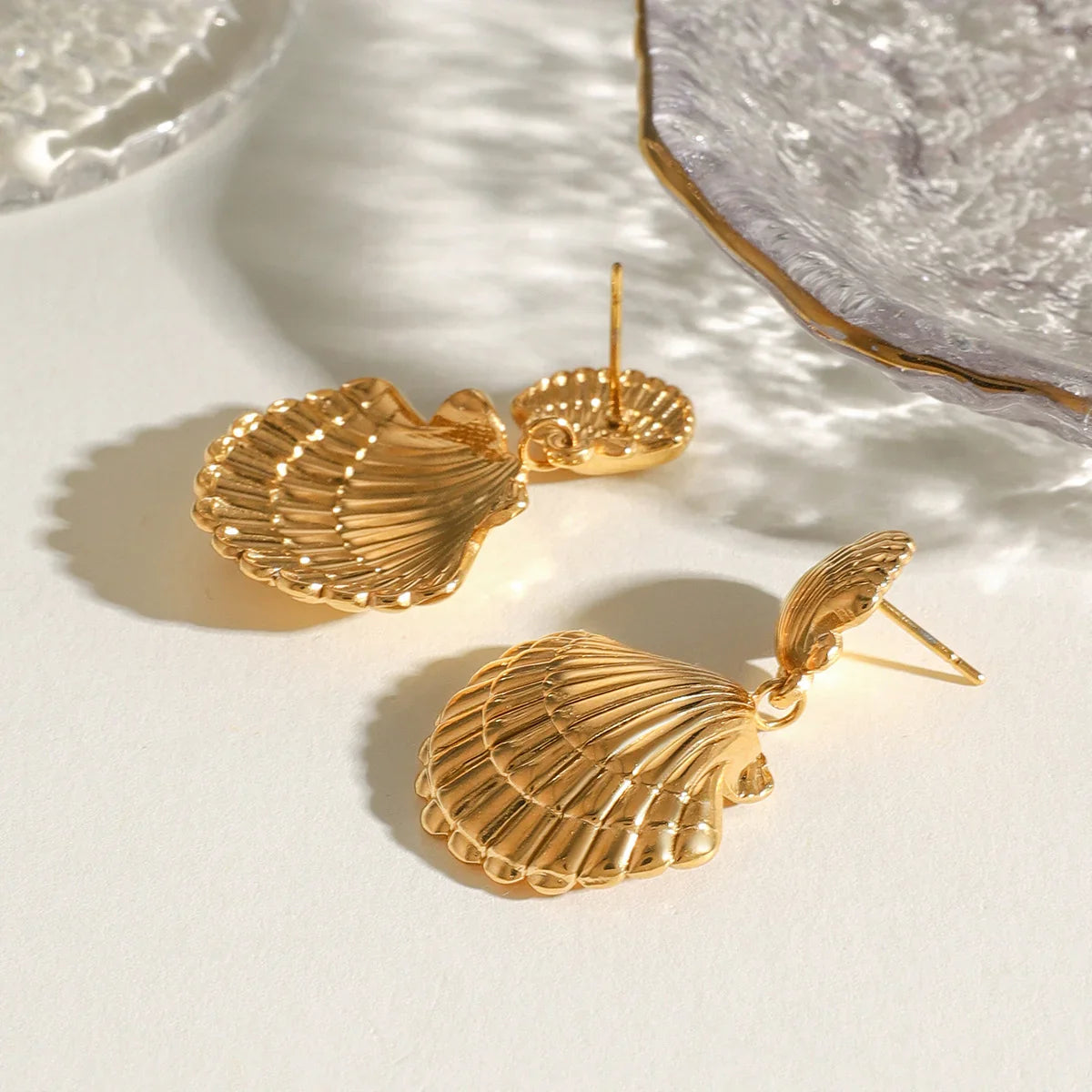 [Royal Vicky]Sandy Gold Seashell Earrings
